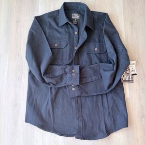 Casual Country Outfitters Mens Chamois Long Sleeve Work Shirt Black Size M 7020